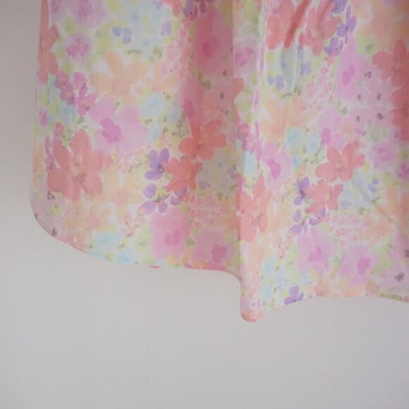 For Love & Lemons Kennedy Pastel Floral Puff Sleeve Mini Dress M - Picture 6 of 10